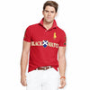 Men Big Pony Black Watch Polo Red