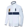 Jockey Club Wind Breaker White With Navy Blue Strip #2283