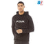 FC Front White Print Black Fleece Hoodie 10045