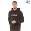 FC Front White Print Black Fleece Hoodie 10045