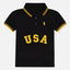 B.X USA Embroided Small Pony Black Polo 11116