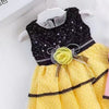 Tsno Black Sequin & Flower Yellow Bottom Frock 10740