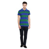 GAP Rugby Green And Blue Stripe Pique Polo Shirt (Label Removed)