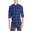 QS Men's Yardbite Buffalo Long Sleeve Blue Plaid Shirt