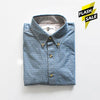 BB Light Textured Button Down Blue Casual Shirt 8883