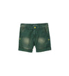 OM Washed Style Green Cotton Shorts With Belt 9497