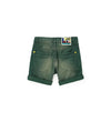 OM Washed Style Green Cotton Shorts With Belt 9497