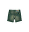 OM Washed Style Green Cotton Shorts With Belt 9497