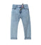 OM Ribbed With Stones & Bow Girls Loose Blue Denim 9490
