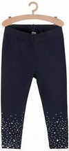MX Silver Foil Bottom Dots Navy Blue Legging 4415