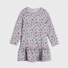 SSY Allover Pink Flower Grey  Full Sleeves Terry Frock 10388