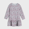 SSY Allover Pink Flower Grey Full Sleeves Terry Frock 10388