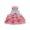XB Big Bows Style Frill bottom Tea Pink Fairy Frock With Head Piece 9249