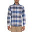 S W Check Blue White Linen Blend Casual Shirt 8876