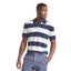 GP Rugby Blue And White Stripe Pique Polo Shirt (Label Removed)
