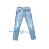 ZR Man Light Blue Ripped Stretch Denim Skinny Fit