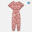 B.X Red Leaves Style Sleeves Lenan White Jumpsuit 9364