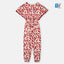 B.X Red Leaves Style Sleeves Lenan White Jumpsuit 9364