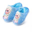 DS Elsa Print Elastic Grip Warm Sky Blue Winter Slippers 8330