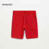MNG Front Two Pockets Red Blend Cotton Shorts 8843