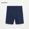 MNG Plain Navy Blue Terry Shorts 8836