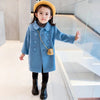 YCMY Front 6 Buttons Side Pocket Cadet Blue Coat 10540