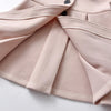 CN Front Button Style Beige Warm Dress Coat With Bow Belt 10539