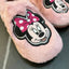 Disney Aplic Minnie Face Light Pink Fur Warm Shoes 10639