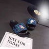 Shimmering Stones Unicorn Black Slippers 2393