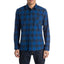 QS Motherfly Flannel Blue Black Check Long Sleeve Casual Shirt