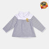 OBB Stripe Bear Printed White TShirt 490