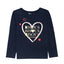 ML Glitter Bisous Heart Navy Blue Full Sleeve TShirt 7763