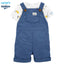 CRT Multi Dino White & Blue 2 Piece Dungaree Set 4115