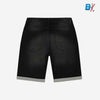 JP Minor Ribbed Black Denim Shorts 9295