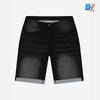 JP Minor Ribbed Black Denim Shorts 9295