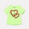 K&K Sequence Heart Light Green Top 9742