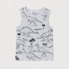 HM Dino Printed Light Texture Grey Tank Top 4785