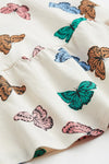 HM Butterfly Print Beige frock 9560