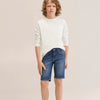 MNG Plain Mid Blue Denim Shorts 10734