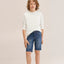 MNG Plain Mid Blue Denim Shorts 10734
