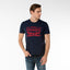 Lev Men Two Horse Graphic Blue T-shirt with Red Print