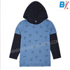NDC Cool Dude Contrast Hood Full Sleeves Cadet Blue T Shirt 10380