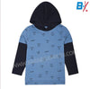 NDC Cool Dude Contrast Hood Full Sleeves Cadet Blue T Shirt 10380