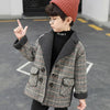 XLD Grey Check Warm Woolen Coat 10536