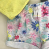 CNP Embossed Tommy Flower Yellow 2 Piece Shorts Set 10855