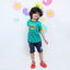 CDL Cat Applic Green & Blue 2 Piece Shorts Set 4704