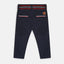 LSN Contrast Belt & Pocket Navy Blue Cotton Pant 7067