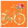 ZR Aplic Flower Foil Cycle Printed Orange Sweatshirt 8055