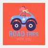 B.X Road Trips Car Print Carrot Red Sweatshirt 8513