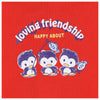 B.X Loving Friendship Happy About Penguin Print Red Sweatshirt 8476